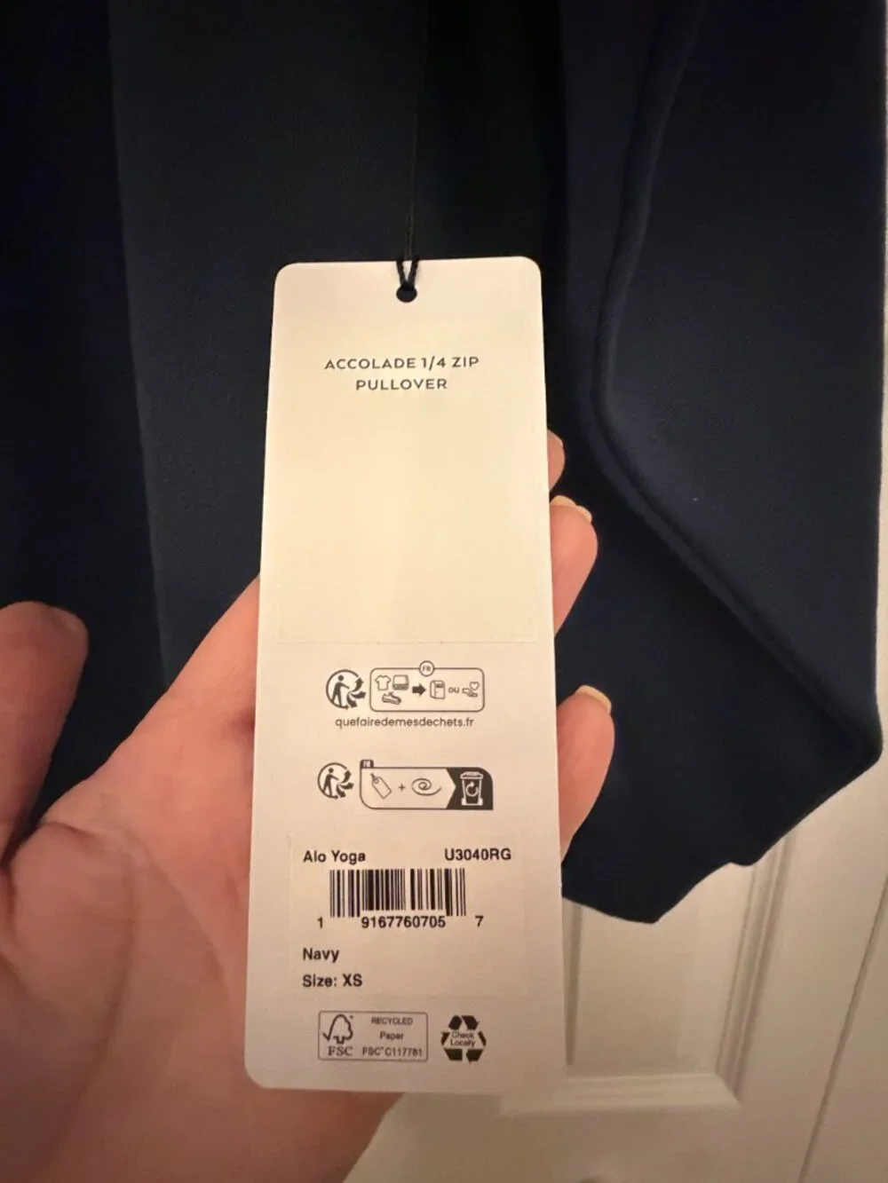ALO YOGA Accolade 1/4 Zip Pullover Size XS